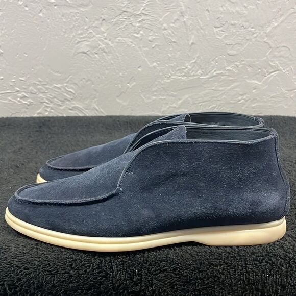 🔥 LORO PIANA Open Walk Ankle Chukka Boot Navy Suede Leather Sz 10 (EU 43) - EUC - Picture 4 of 13